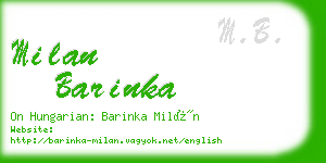 milan barinka business card